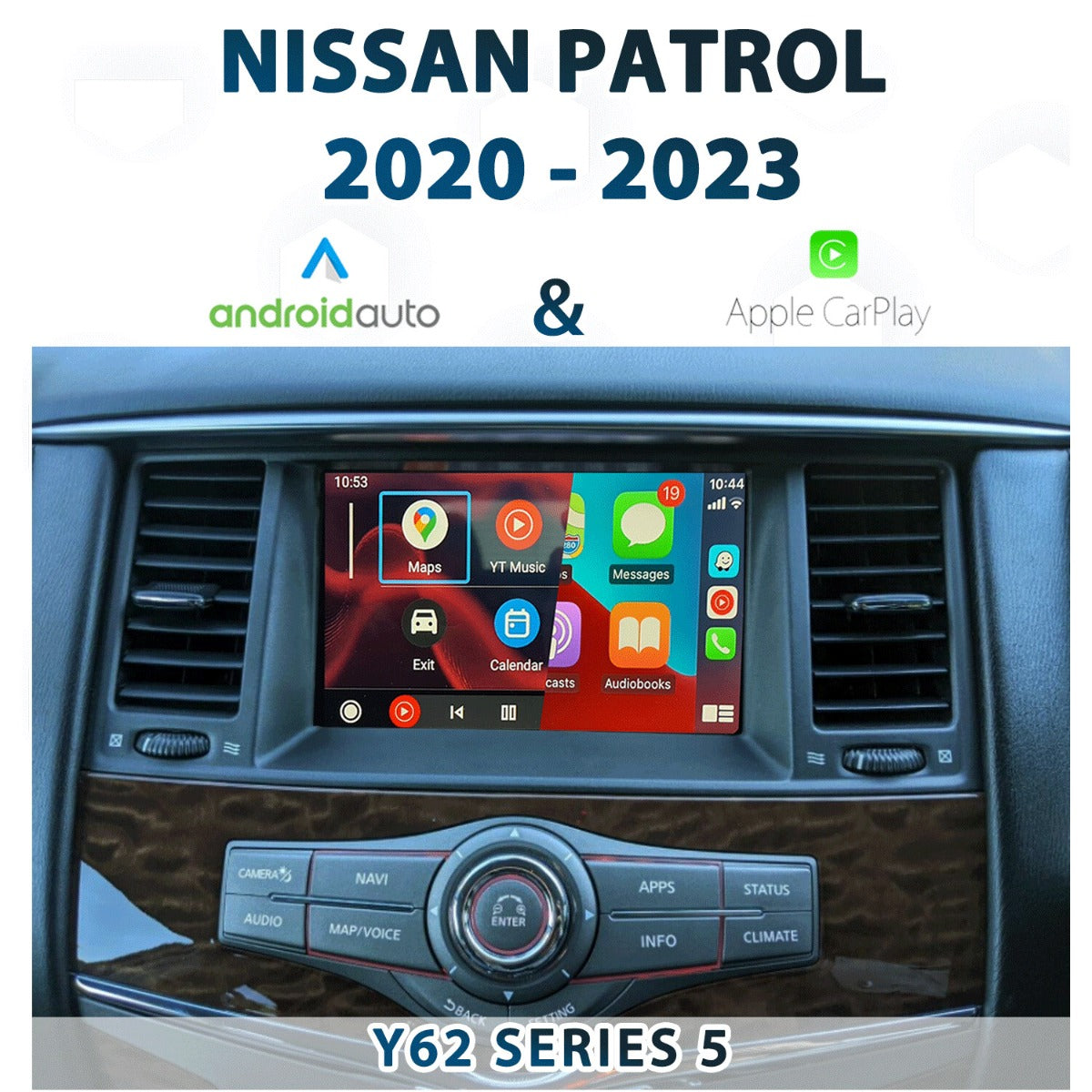 NAVIPLUS - Nissan Y62 PATROL / ARMADA Series 5 (2021-2023)- Apple CarPlay & Android Auto Integration
