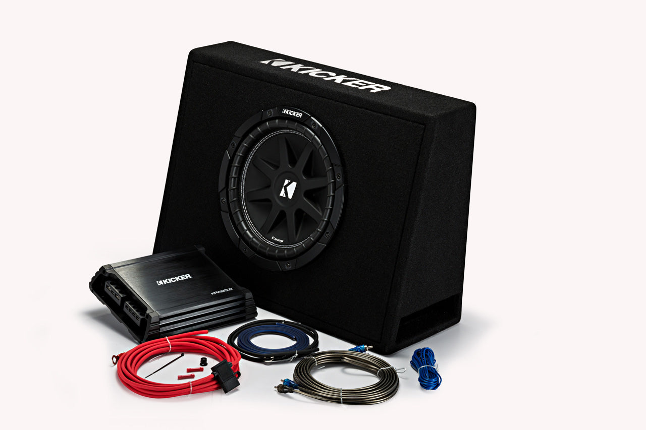 kicker - 44KKP210 - 10 Inch Slim Enclosure + Amp Package