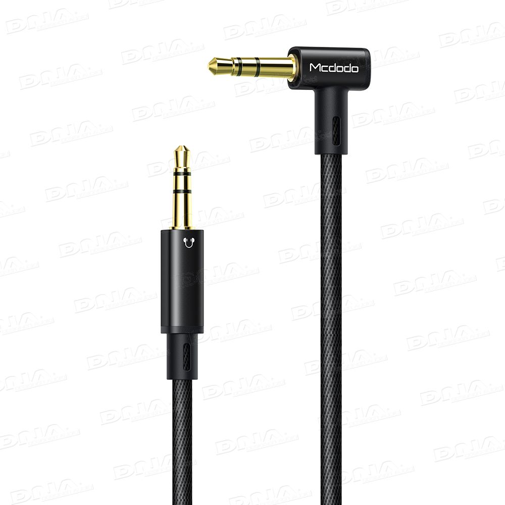 Mcdodo - MCA-7590 - Nylon Braided Heavy Duty Right Angle 3.5mm AUX lead - 1.2m