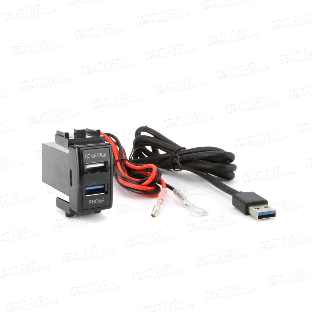 DNA - NISUSB01QC - USB3.0 + QC3.0 USB 12VDC Fast Charger To Suit Large Switch Sockets In Nissan