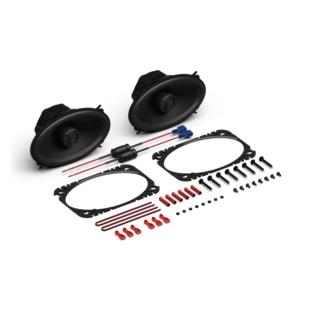 Rockford Fosgate - P1V2-46 Punch V2 4 x 6 Inch 3-Way Coaxial Speakers 75W RMS - 51.2mm Mounting Depth