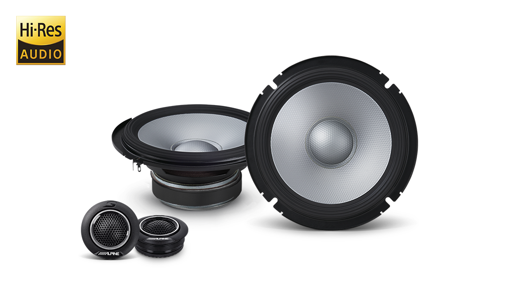Alpine - S2-S65C - 6.5 inch Component Speakers 80W RMS - 57.7MM Mounting Depth