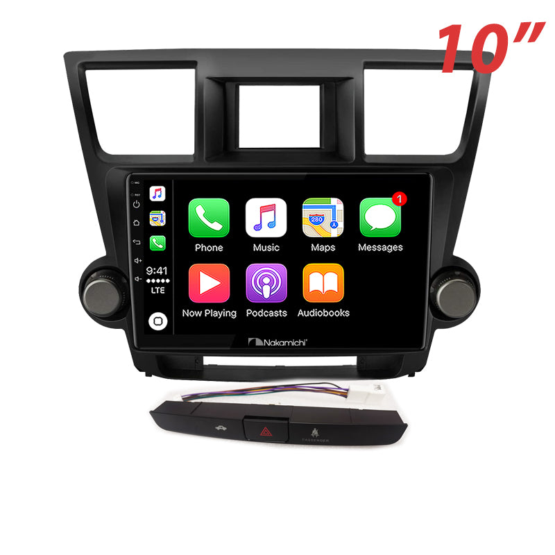 Nakamichi - Toyota Kluger 2007-2013 - 10 Inch Wireless Apple Carplay Android auto solution