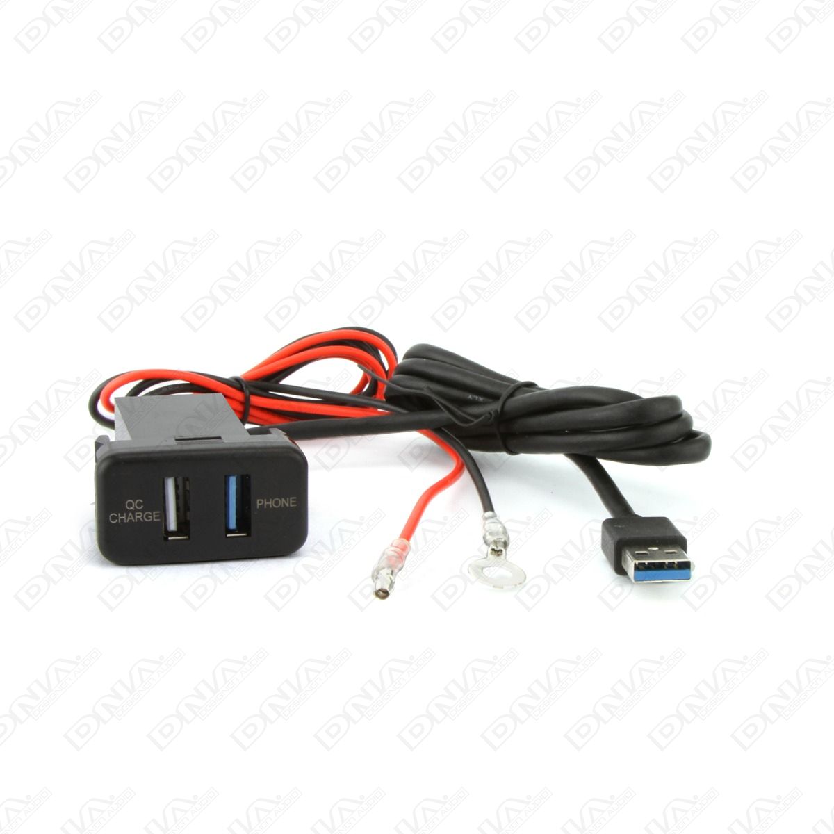 DNA AUDIO - TOYUSB05QC - Large Horizontal USB QC Switch Sockets In Toyota Landcruiser Vehicles