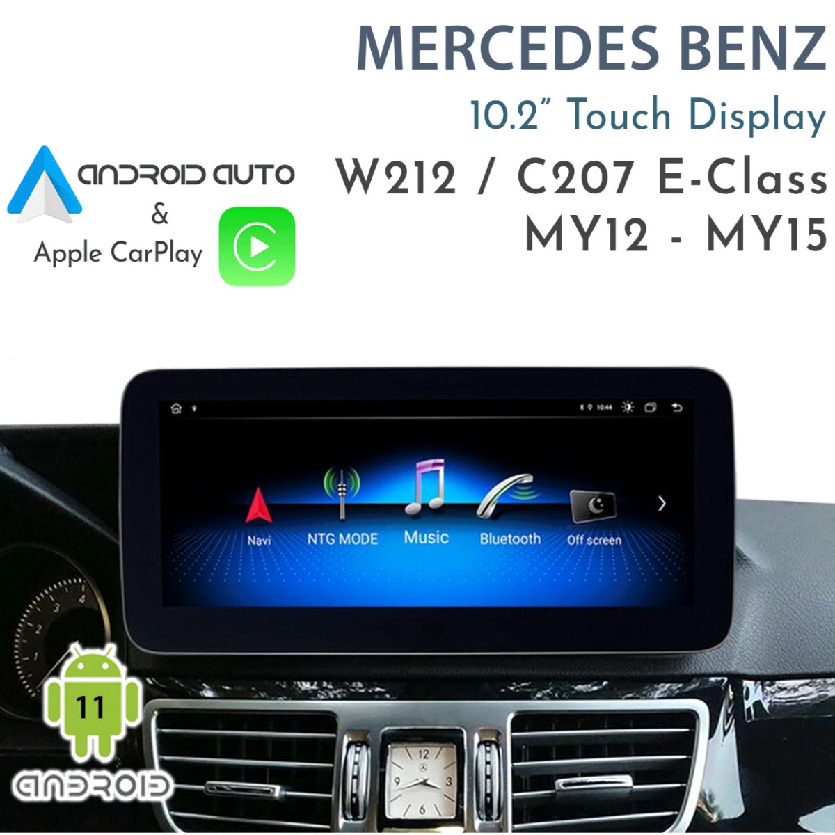 MERCEDES BENZ MY12-MY15 W212 / C207 E-Class - 10.2" Touch Display with Apple CarPlay & Android Auto
