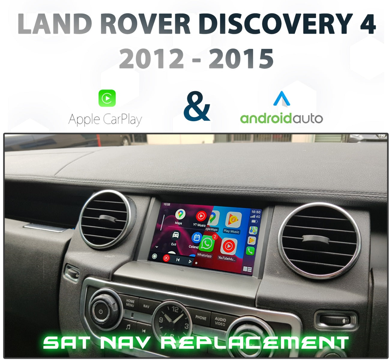 NAVIPLUS - LAND ROVER DISCOVERY 4 2012 - 2015 Apple CarPlay & Android Auto Integration