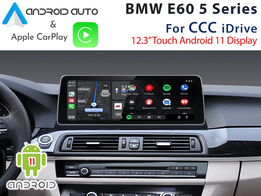 Naviplus - E60 CCC iDrive 12.3 inch Android 11 - Apple CarPlay & Android Auto Replacement Display