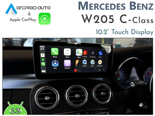 NAVIPLUS - Mercedes Benz W205 C-Class - Android 13 Touch display + Apple CarPlay & Android Auto