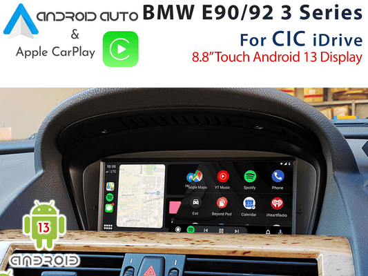 NAVIPLUS - BMW E90 / E92 3 Series LCI CIC iDrive - 8.8" Android 13 / Apple CarPlay & Android auto Replacement Display