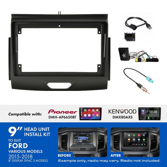 Aerpro - AKTFO - 9 INCH INSTALL KIT TO SUIT FORD RANGER & EVEREST 2015-2021