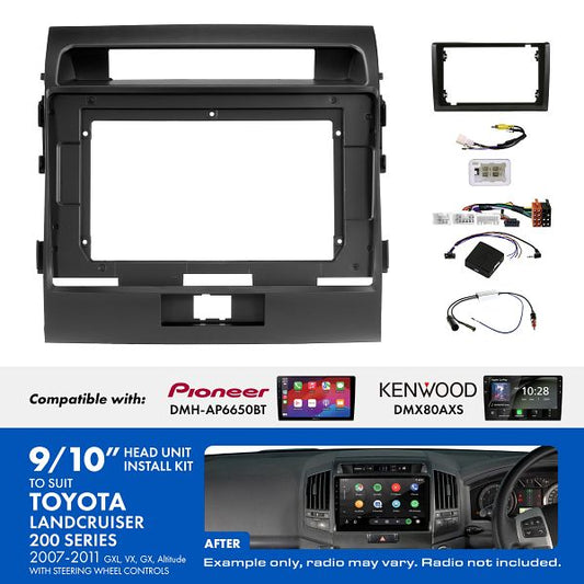 Aerpro - AKTO17 - 9 / 10 INCH INSTALL KIT TO SUIT TOYOTA LANDCRUISER 200 SERIES