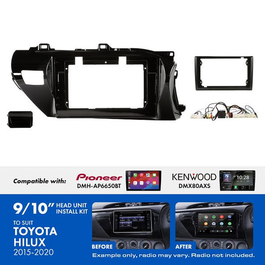 Aerpro - AKTO2 - 9 / 10 Inch install kit to suit Toyota hilux 2015-2020
