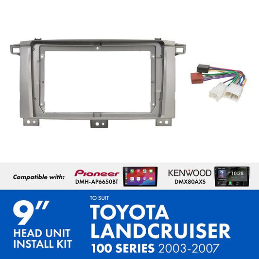 Aerpro - AKTO40 - 9 INCH INSTALL KIT TO SUIT TOYOTA LANDCRUISER 100 2003-2007