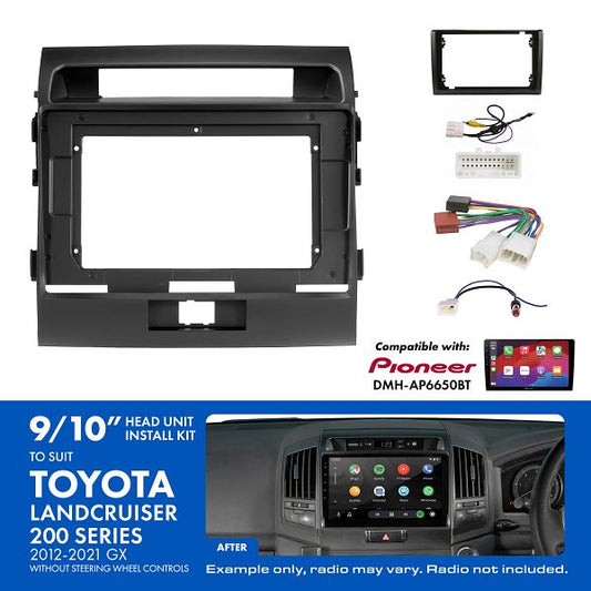 Aerpro - AKTO42 - 9 / 10 INCH INSTALL KIT TO SUIT TOYOTA LANDCRUISER 200 SERIES