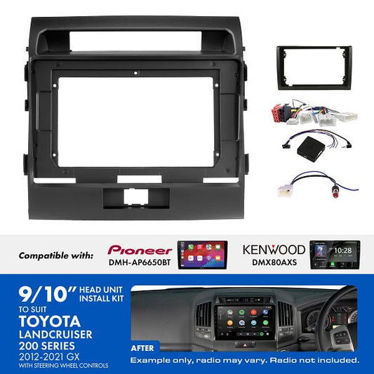 Aerpro - AKTO43 - 9 / 10 INCH INSTALL KIT TO SUIT MODEL TOYOTA LANDCRUISER 200 SERIES (2012-2021)