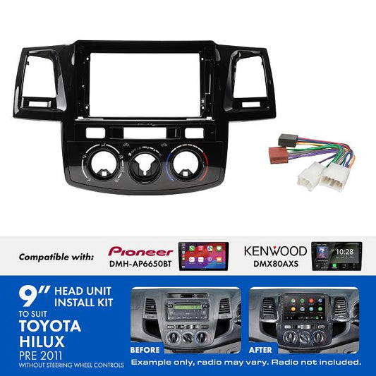 Aerpro - AKTO49 - 9 INCH INSTALL KIT TO SUIT TOYOTA HILUX PRE 2011