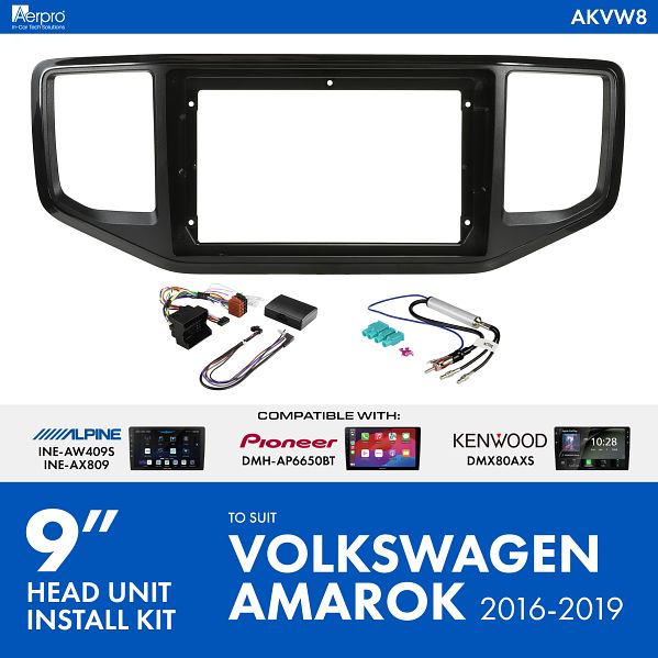 Aerpro - AKVW8 - 9 INCH INSTALL KIT TO SUIT VOLKSWAGEN AMAROK 2016-2019