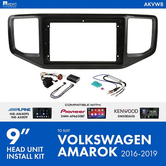 Aerpro - AKVW8 - 9 INCH INSTALL KIT TO SUIT VOLKSWAGEN AMAROK 2016-2019