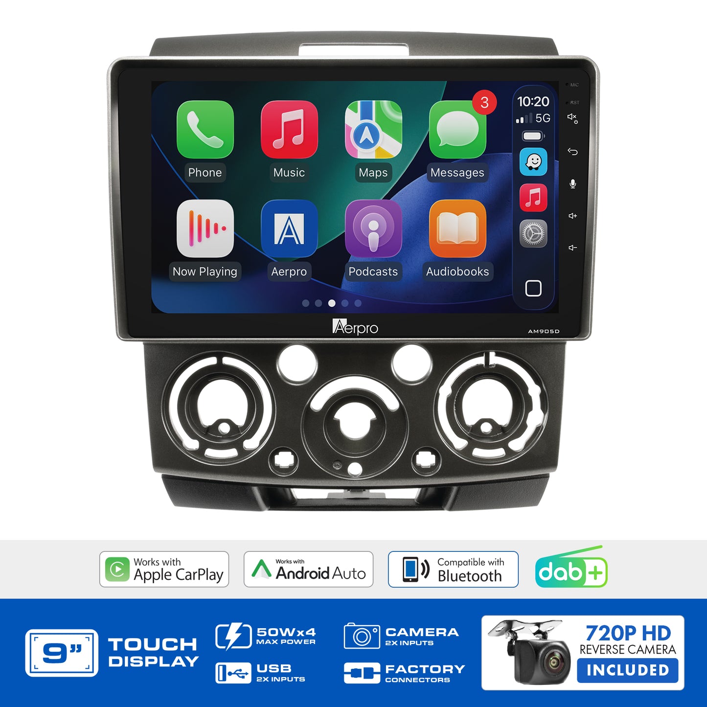 Aerpro - AMDFO1 - 9" MULTIMEDIA RECEIVER TO SUIT FORD RANGER 2006-2011 & MAZDA BT-50 2007-2011