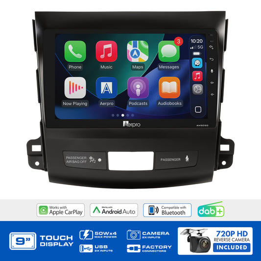 Aerpro - AMDMB12 - 9" MULTIMEDIA RECEIVER TO SUIT MITSUBISHI OUTLANDER 2007-2012 & PEUGEOT 4007 2009-2012 - ROCKFORD FOSGATE AMPLIFIED*
