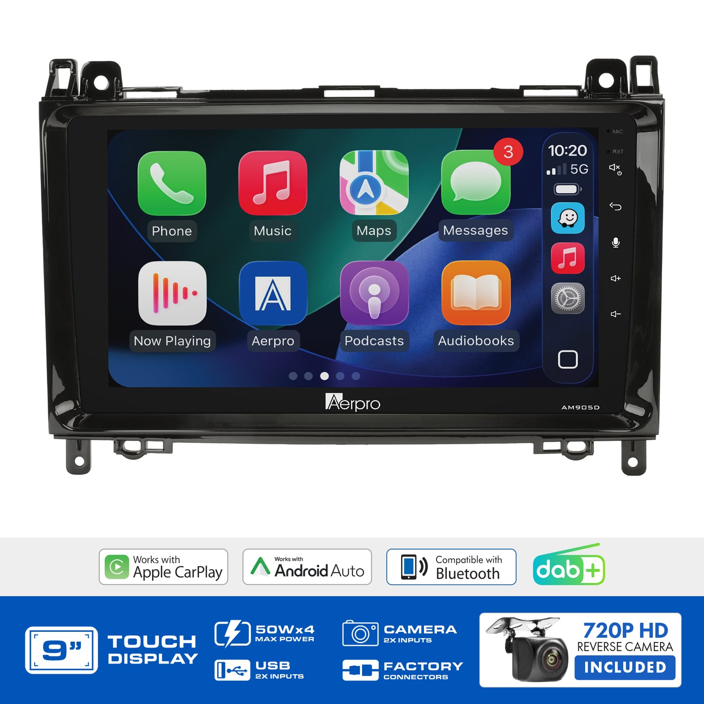 Aerpro - AMDMB2 - 9" MULTIMEDIA RECEIVER TO SUIT MERCEDES & VOLKSWAGEN VARIOUS MODELS 2005-2018 - NON-AMPLIFIED