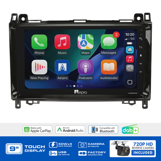 Aerpro - AMDMB2 - 9" MULTIMEDIA RECEIVER TO SUIT MERCEDES & VOLKSWAGEN VARIOUS MODELS 2005-2018 - NON-AMPLIFIED