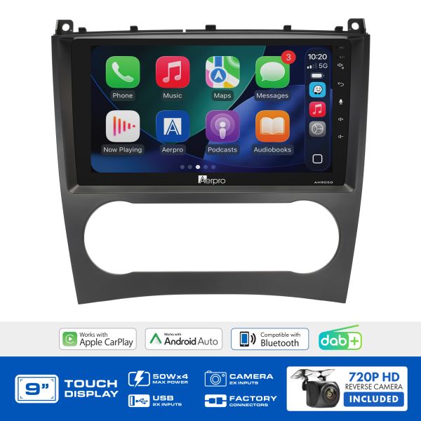 Aerpro - AMDMC4 - 9" MULTIMEDIA RECEIVER TO SUIT MERCEDES C 2004-2006 , CLC 2008-2011