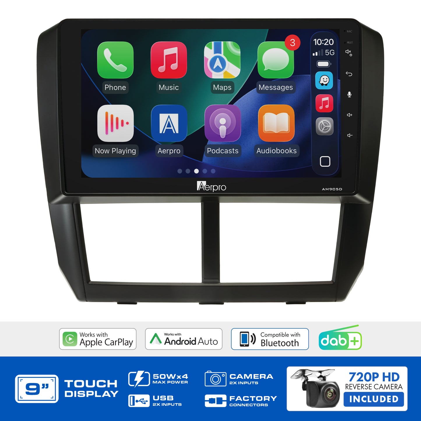 Aerpro - AMDSU6 - 9" MULTIMEDIA RECEIVER TO SUIT SUBARU FORESTER 2011-2012 , IMPREZA 2011 & WRX 2011-2014 - WITHOUT NAVIGATION, WITH PHONE BUTTONS
