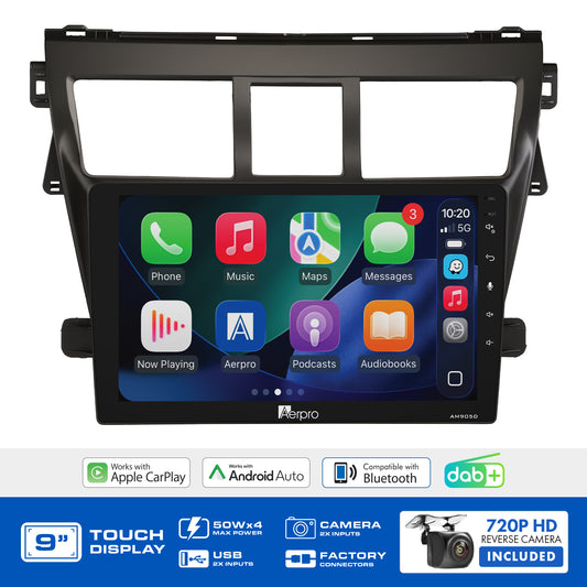 Aerpro - AMDTO15 - 9" MULTIMEDIA RECEIVER TO SUIT TOYOTA YARIS SEDAN 2005-2011 - NO SWC