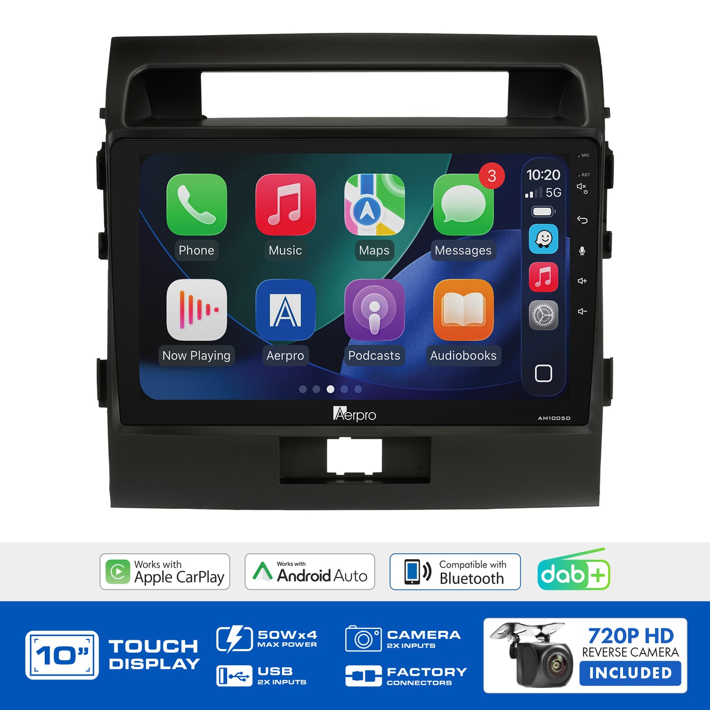 Aerpro - AMDTO18 - 10" MULTIMEDIA RECEIVER TO SUIT TOYOTA LANDCRUISER 200 SERIES 2012-2016