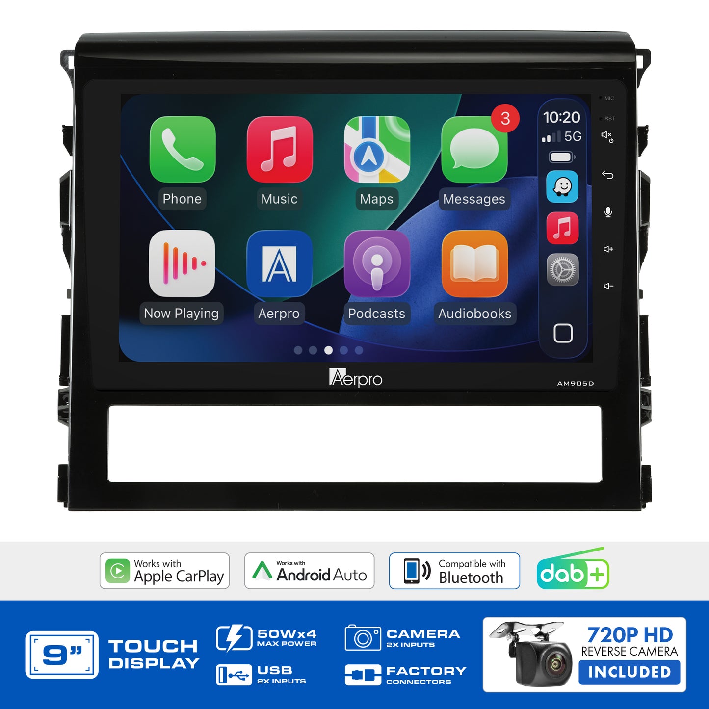 Aerpro - AMDTO26 - 9" MULTIMEDIA RECEIVER TO SUIT TOYOTA LANDCRUISER 200 SERIES 2016-2021
