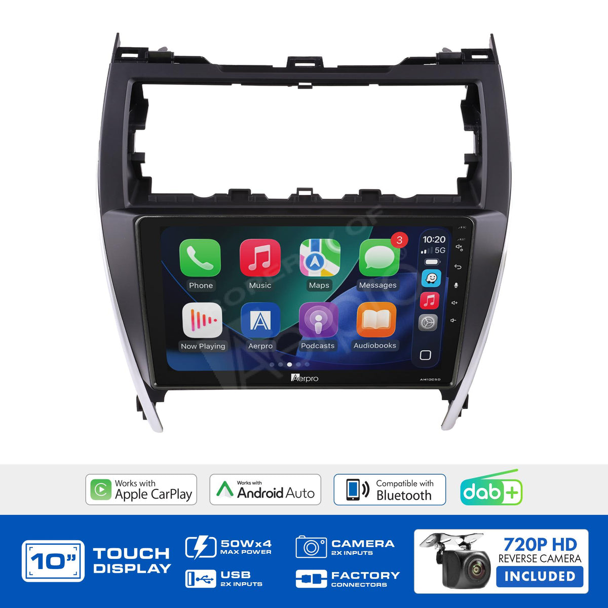 Aerpro - AMDTO44 - 10" MULTIMEDIA RECEIVER TO SUIT TOYOTA CAMRY 2012-2017