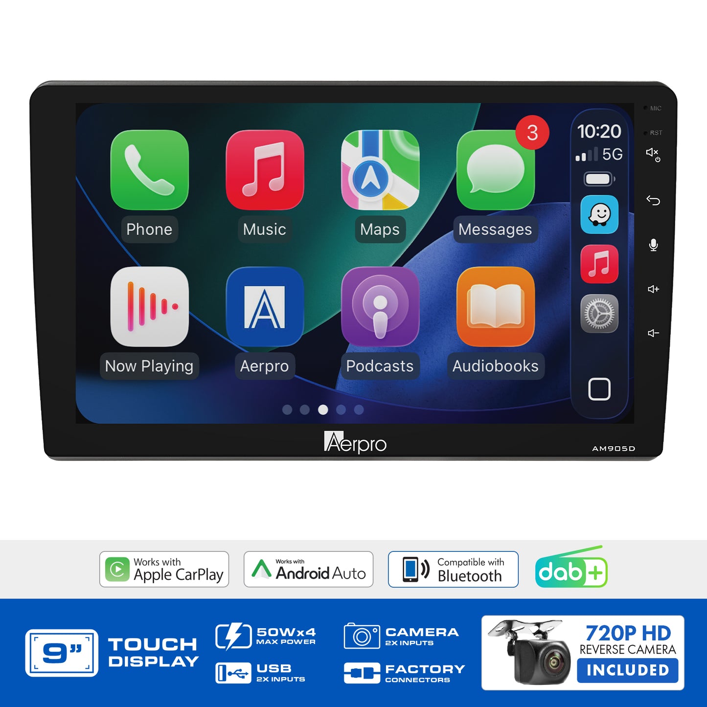 Aerpro - AMDVW14 - 9" MULTIMEDIA RECEIVER TO SUIT VOLKSWAGEN VARIOUS MODELS 2015-ON - WITH FACTORY MIB-PQ UNIT