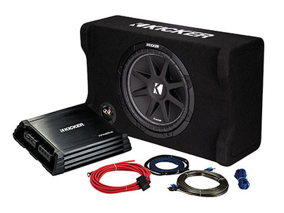kicker - 49KKPDF212 - 12 inch Ported Enclosure + Amp Package