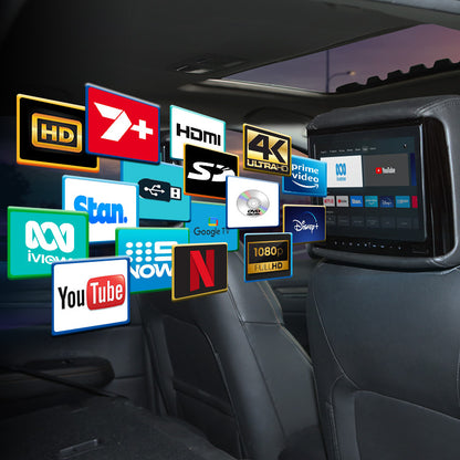 HiTV - 9V DVD Smart TV Pro 9" Car Specific In-Car DVD Headrest + Smart TV