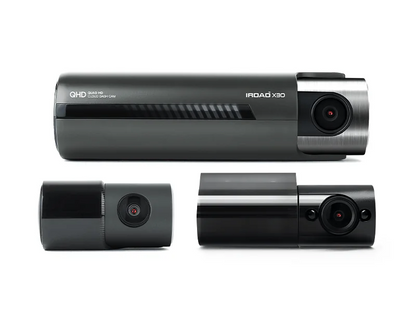iroad - X30 - 2K QHD Dash Camera 3 Channel Front, IR internal and internal rear - 256GB