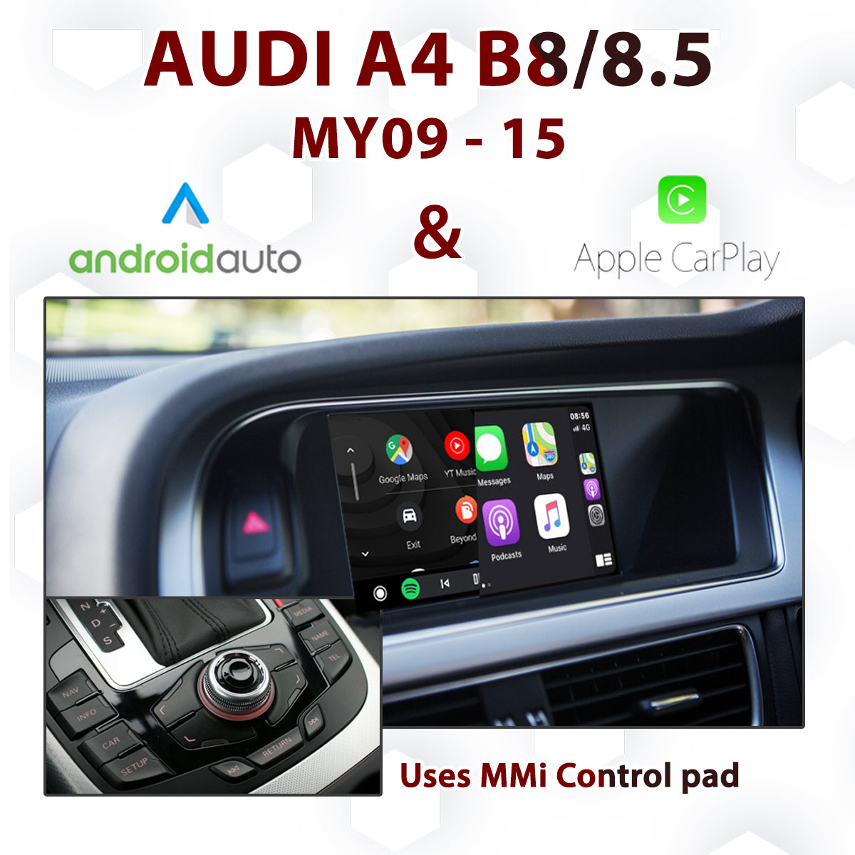 Audi A4 3G MMI HIGH / PLUS [DIAL] - Apple CarPlay & Android Auto ...