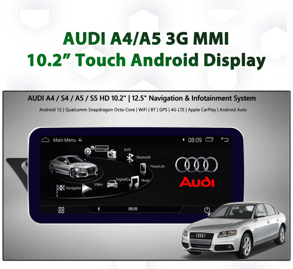 Naviplus - AUDI A4 3G MMI - 10.2" Touch Android 13 Display with CarPlay & Android Auto