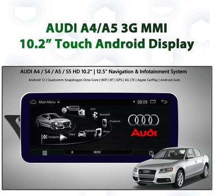 Naviplus - AUDI A4 3G MMI - 10.2" Touch Android 13 Display with CarPlay & Android Auto