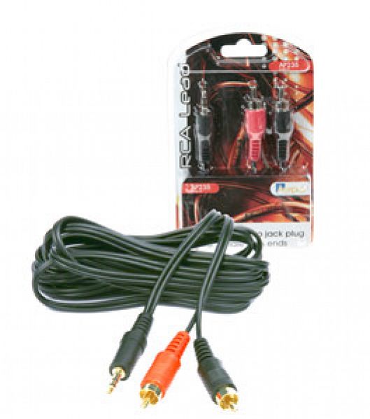 Aerpro - AP235 - 3.5MM STEREO JACK TO 2 MALE RCA 3 METRE