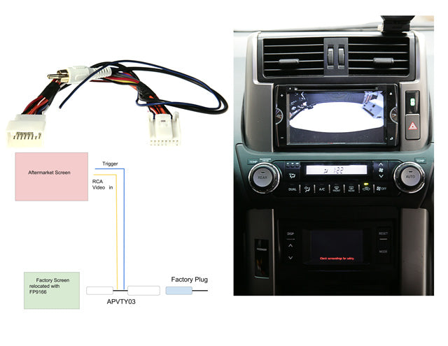 Aerpro - APVTY03 - OEM Reverse camera Retention harness to suit Toyota Prado 150