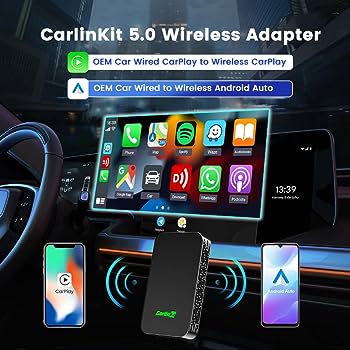 CarlinKit - CarlinKit 5.0 - Wireless Apple CarPlay Android Auto Multimedia Adapter