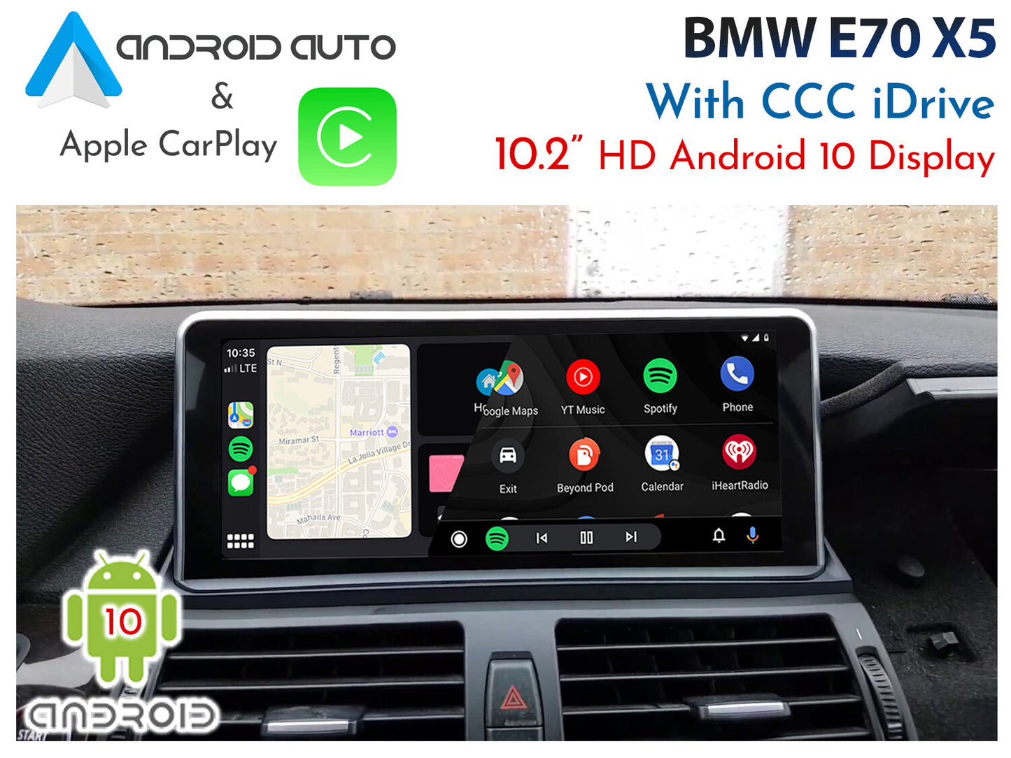 Naviplus - E70 CCC iDrive 10.2 inch Android 10 - Apple CarPlay & Android Auto Replacement Display