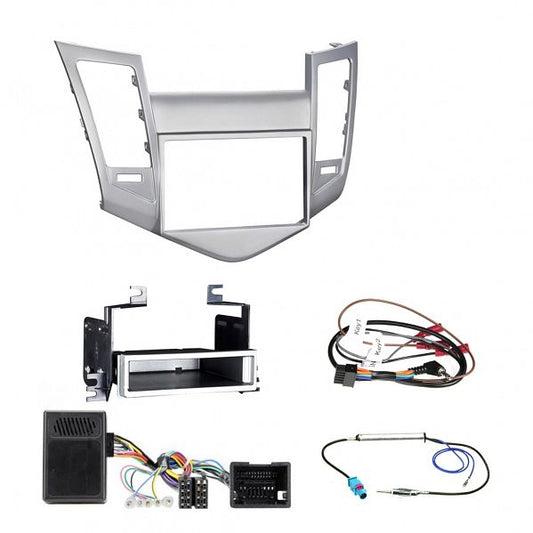Aerpro - FP9421K - SINGLE/DOUBLE DIN INSTALL KIT TO SUIT HOLDEN CRUZE JG, JH (SILVER)