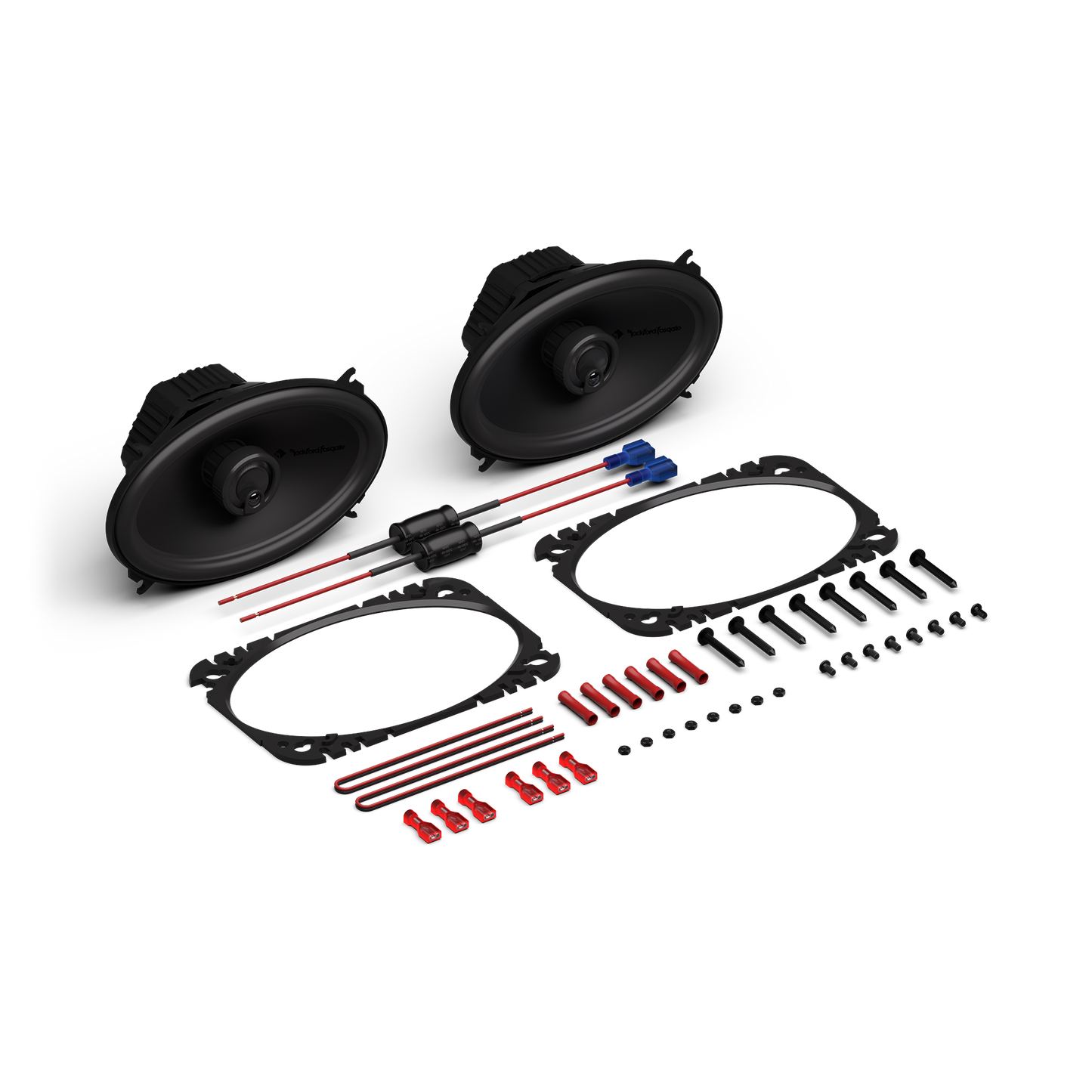 Rockford Fosgate - P1V2-46 Punch V2 4 x 6 Inch 3-Way Coaxial Speakers 75W RMS - 70mm Mounting Depth