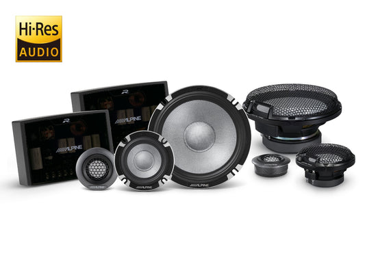 Alpine - R2-S653 - 6.5 inch 3-Way Component PRO Edition Speakers 100W RMS - 62.6MM Mounting Depth