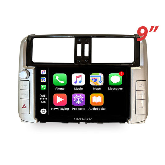 Nakamichi -Android Wireless Apple Carplay Android auto Sat Nav solution compatible with Toyota Prado 2009-2013 w Fac Nav Kakadu