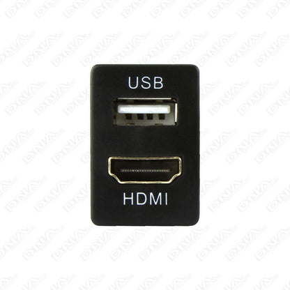 DNA AUDIO - TOYUSB03QCH - Factory Fit USB 12VDC Fast Charger+ HDMI Sockets To Suit Toyota Small Switch Sockets
