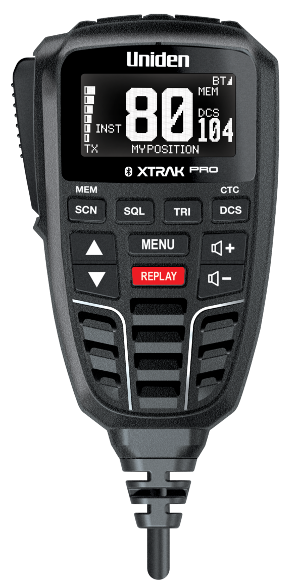 Uniden - XTRAK 80 Pro 4×4 Pack - Smart UHF Radio with Large OLED Display and ATX970BKS Antenna